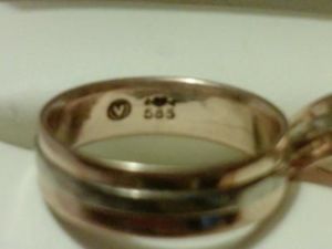 pair 585 gold wedding rings german origin photo 21235099