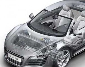 2014 Audi R8 using hybrid aluminum and fiber carbon 300x236