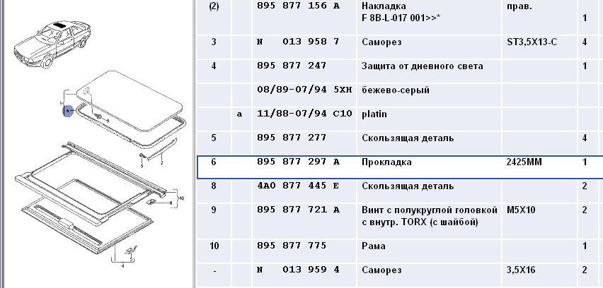 где найти Уплотнитель на Электро люк 80-ки б4 | Ауди Клуб Россия