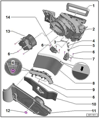 Air intake box of heater and air conditioning unit.png