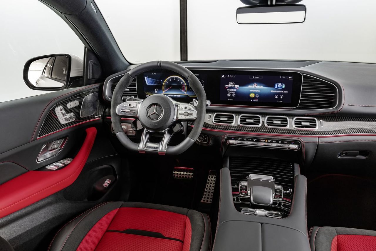 Mercedes-AMG GLE 53 4MATIC+ Coupé, designo diamantweiß bright, AMG Exclusive Leder Nappa red...