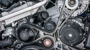 Close up shot of car engine