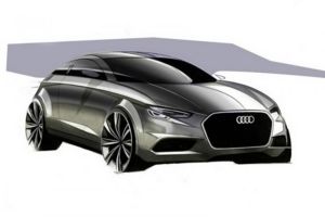 2012 audi a3 hatchback sketch front side view