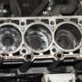 open block of four cylinder petrol engine
